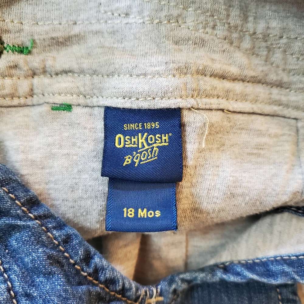 Oshkosh Vintage Denim Lined Overalls, Size 18 months Toddler